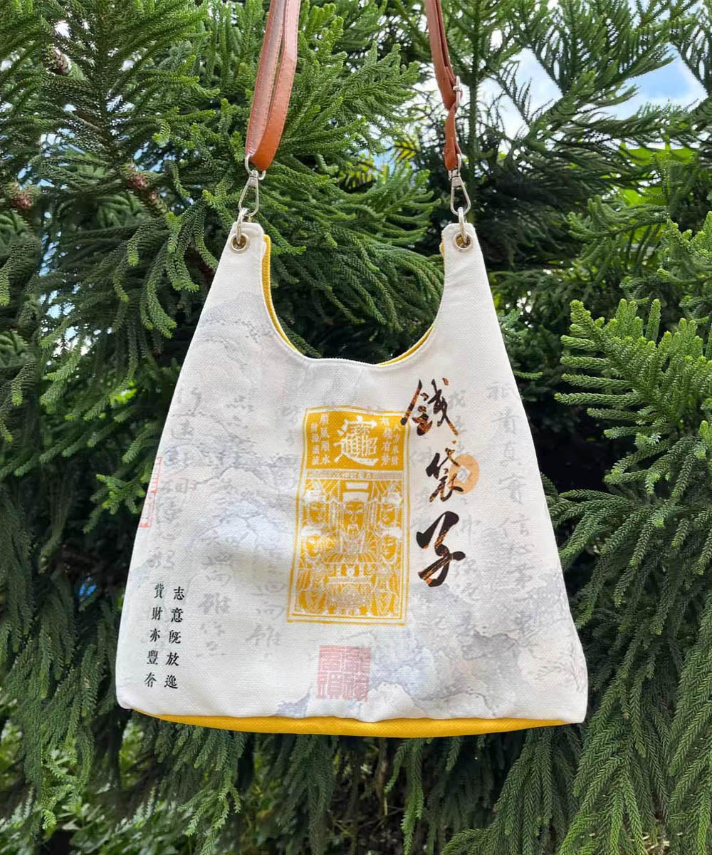 Casual White Print Large Capacity Canvas Satchel Handbag QF009 Bag-BGS241017