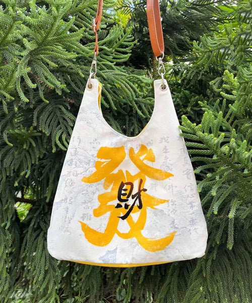 Casual White Print Large Capacity Canvas Satchel Handbag QF009 Bag-BGS241017