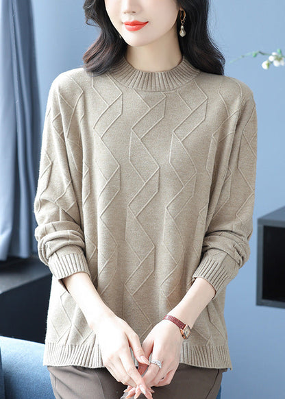 Casual Yellow O Neck Cozy Warm Woolen Knit Pullover Winter RL036 ABC