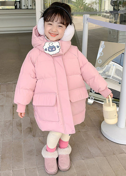 Casual Yellow Print Pockets Girls Hooded Parka Winter WL023 MM-RCTZ-DGJK241120