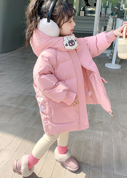 Casual Yellow Print Pockets Girls Hooded Parka Winter WL023 MM-RCTZ-DGJK241120