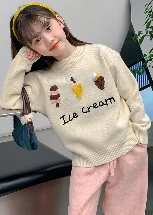 Chic Apricot Applique Thick Cotton Knit Kids Sweaters Winter WL047 MM-RCTZ-NTGP241120