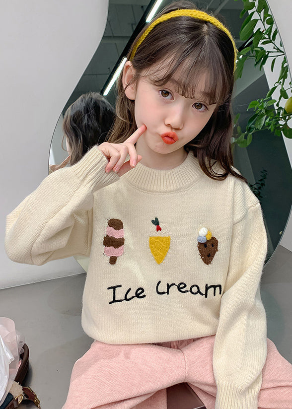 Chic Apricot Applique Thick Cotton Knit Kids Sweaters Winter WL047 MM-RCTZ-NTGP241120