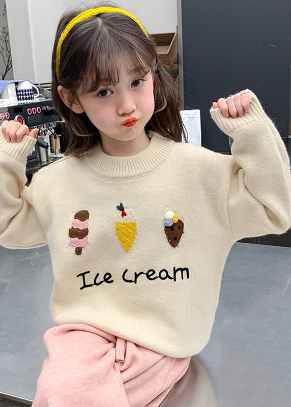 Chic Apricot Applique Thick Cotton Knit Kids Sweaters Winter WL047 MM-RCTZ-NTGP241120