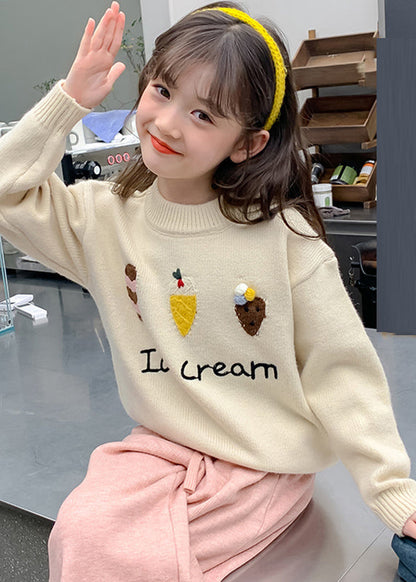 Chic Apricot Applique Thick Cotton Knit Kids Sweaters Winter WL047 MM-RCTZ-NTGP241120