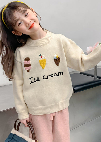 Chic Apricot Applique Thick Cotton Knit Kids Sweaters Winter WL047 MM-RCTZ-NTGP241120