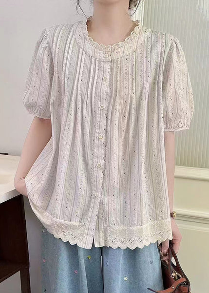 Oversized Top Summer Cotton Patchwork Apricot Chic FashionChic