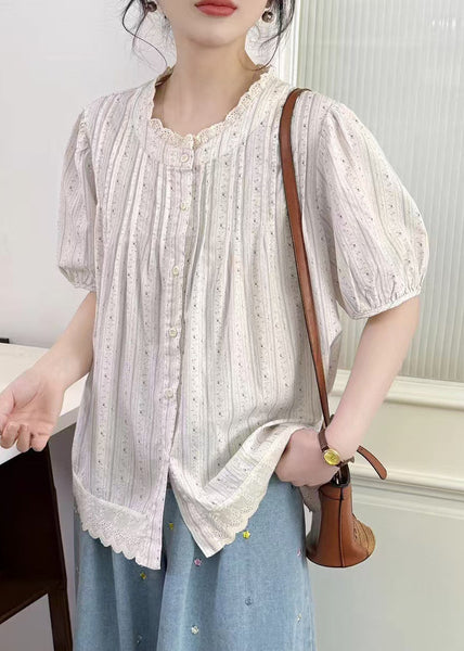 Oversized Top Summer Cotton Patchwork Apricot Chic FashionChic