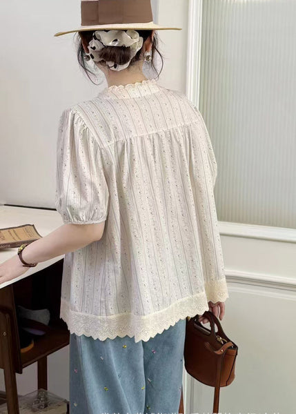 Oversized Top Summer Cotton Patchwork Apricot Chic FashionChic