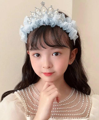 Chic Beige Tulle Zircon Pearl Kids Hairpin YG025 ABC