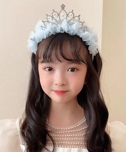 Chic Beige Tulle Zircon Pearl Kids Hairpin YG025 ABC