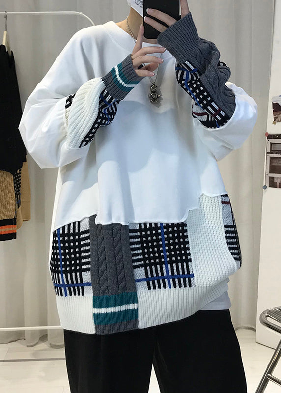 Chic Black Asymmetrical Knit Patchwork Men T Shirts Fall RP067 ABC