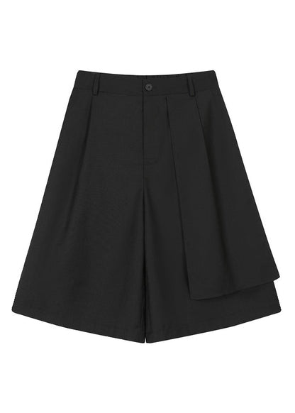 Chic Black Asymmetrical Pockets Patchwork High Waist Men Pants YT002 Men-Silk-MENCP240721