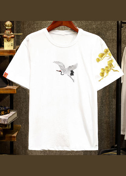 Apparel T Men Summer Shirts Embroideried Chic Black FashionChic