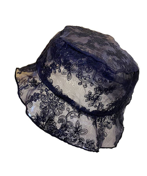 Lace Bucket Hat Black Embroidered Chic FashionChic