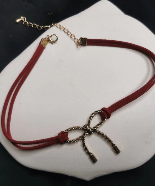 Chic Black Make Old Black Gold Bow Pendant Necklace GH1052 Ada Fashion