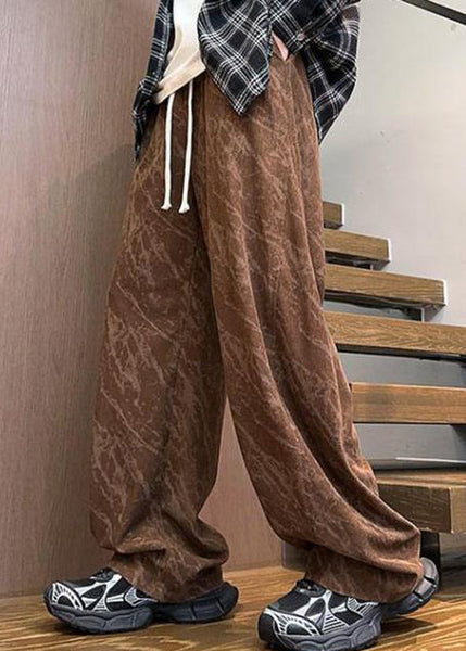 Chic Black Pockets Lace Up Corduroy Men Pants Spring RM047 ABC