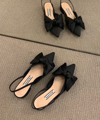 Chic Fabric Cotton Plaid Bow Splicing Chunky Sandals Big FashionChic