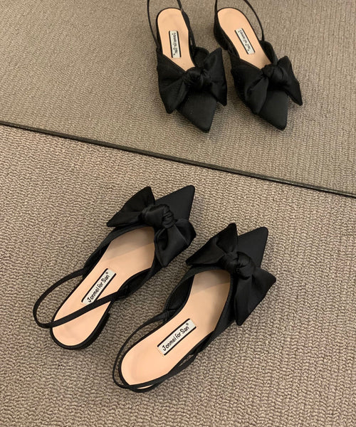 Chic Fabric Cotton Plaid Bow Splicing Chunky Sandals Big FashionChic