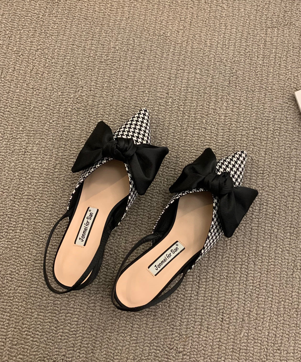 Chic Fabric Cotton Plaid Bow Splicing Chunky Sandals Big FashionChic