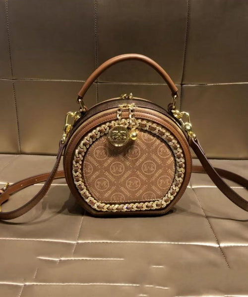 Chic Brown Patchwork Faux Leather Messenger Bag RB040 ABC