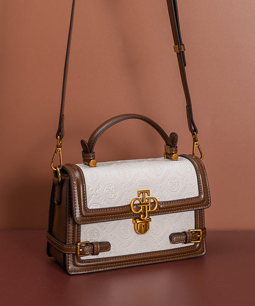 Chic Brown Versatile Calf Leather Messenger Bag RB038 ABC