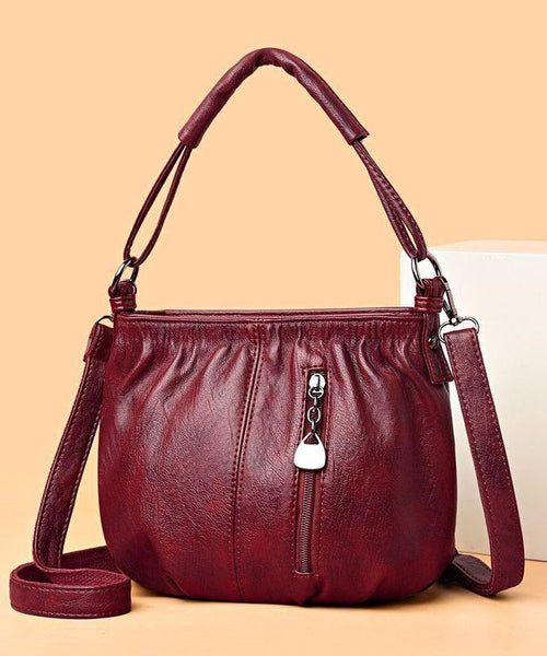 Chic Versatile Leather Faux Shoulder Brown Bag FashionChic