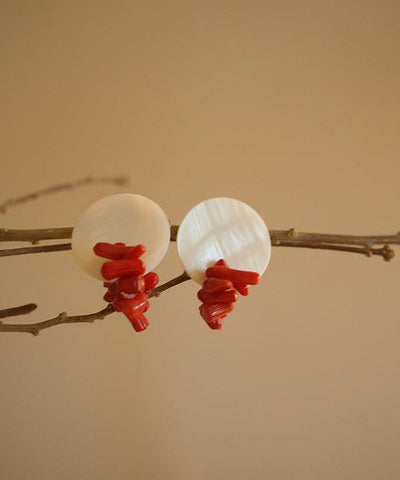 Alloy Chic Earrings Shell Colorblock Stud FashionChic