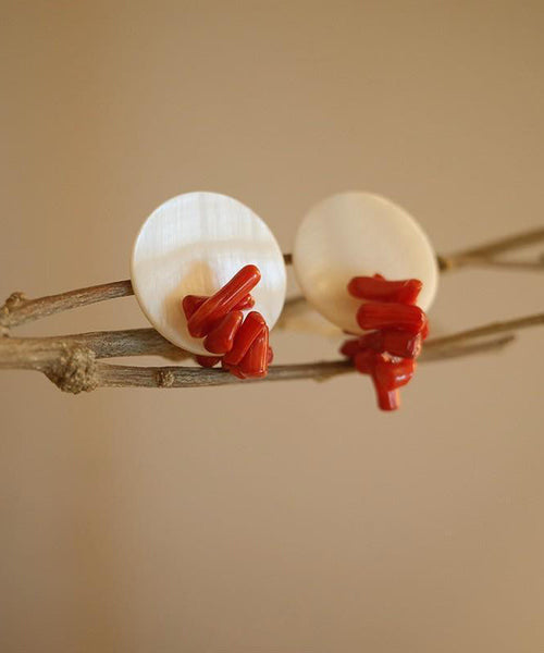 Alloy Chic Earrings Shell Colorblock Stud FashionChic