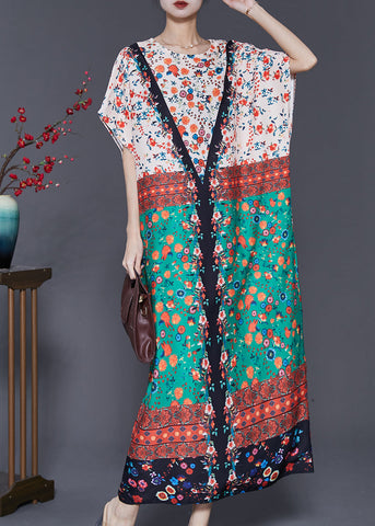 Chic Colorblock Oversized Print Cotton Dress Summer SD1037 Ada Fashion