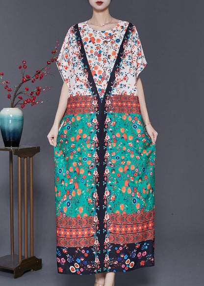 Chic Colorblock Oversized Print Cotton Dress Summer SD1037 Ada Fashion