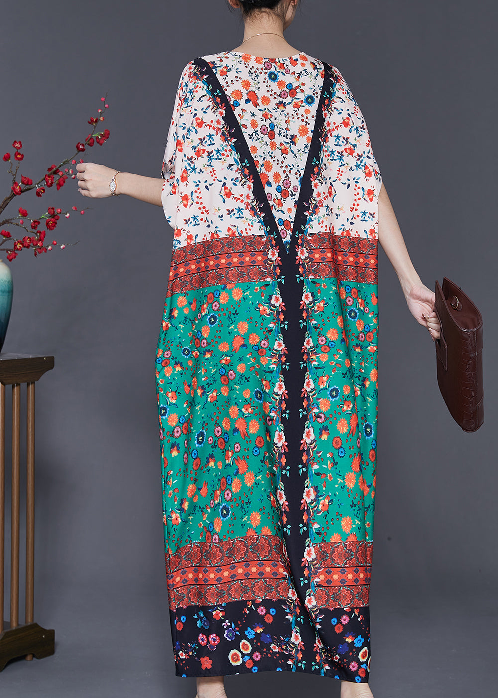 Chic Colorblock Oversized Print Cotton Dress Summer SD1037 Ada Fashion