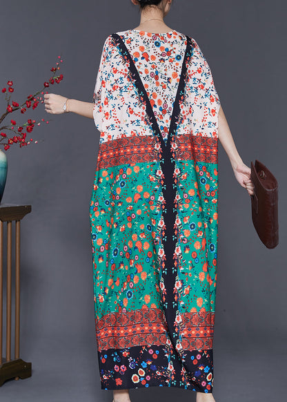 Chic Colorblock Oversized Print Cotton Dress Summer SD1037 Ada Fashion
