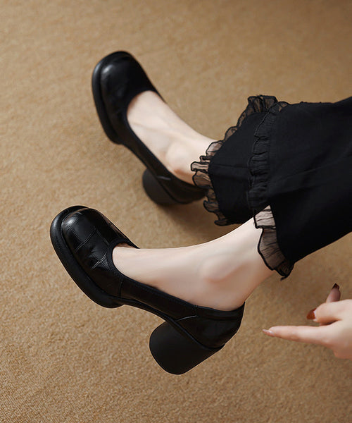 Chic Comfy Brown Cowhide Leather Embossed Loafer Shoes YC005 ABC