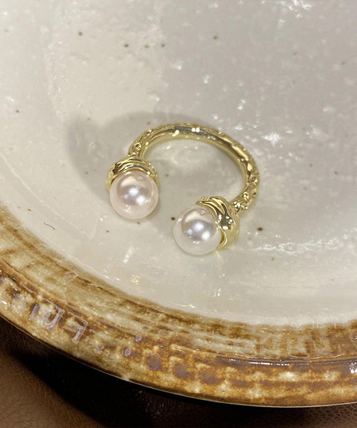 Chic Gold Alloy Zircon Pearl Star Floral Rings Three Piece Set GH1047 Ada Fashion