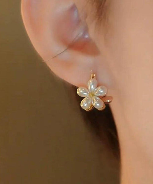 Chic Gold Copper Overgild Floral Hoop Earrings YX017 ABC