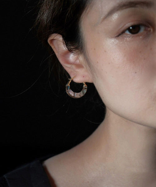 Hoop Earrings Copper Overgild Gold Shell Chic FashionChic