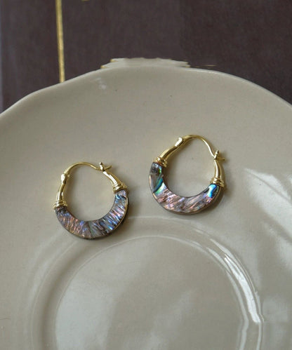 Hoop Earrings Copper Overgild Gold Shell Chic FashionChic