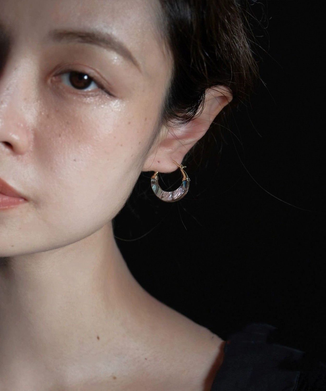 Hoop Earrings Copper Overgild Gold Shell Chic FashionChic