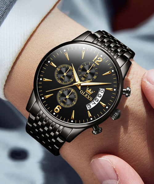 Gold Watches Steel Machinery Movement Stainless Chic Quartz FashionChic