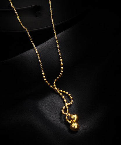 Chic Gold Stainless Steel Sphericity Tassel Pendant Necklace ZZ090 JEW-NLC240613