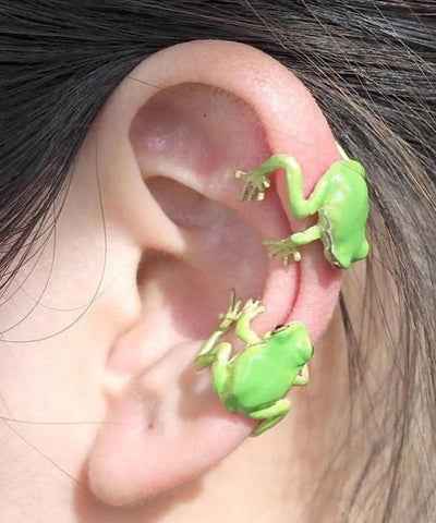 Chic Grass Green Alloy Frog Stud Earrings RA022 ABC
