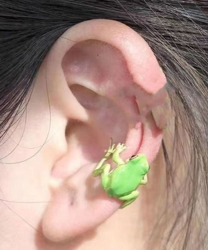 Chic Grass Green Alloy Frog Stud Earrings RA022 ABC