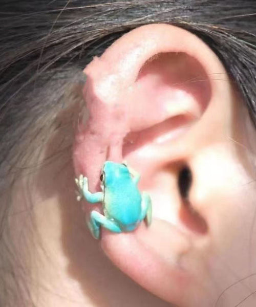 Chic Grass Green Alloy Frog Stud Earrings RA022 ABC