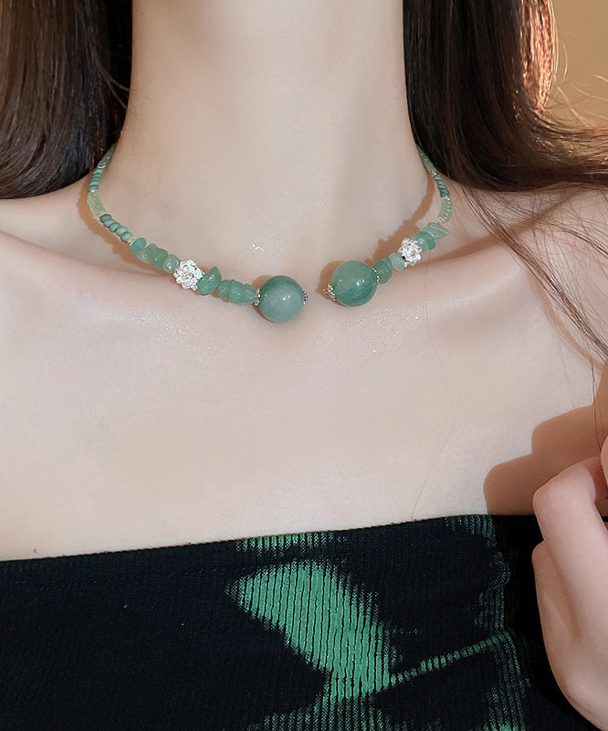 Chic Green Alloy Gem Stone Zircon Beading Choker WQ028 JEW-EAR241102