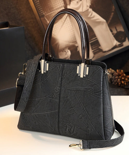 Chic Green Jacquard Large Capacity Faux Leather Tote Handbag YX001 ABC