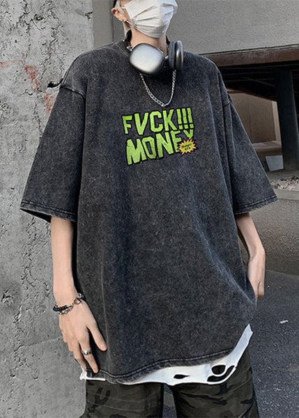 T Cotton Men Print Green Sleeve Letter Half Best Chic Shirts FashionChic