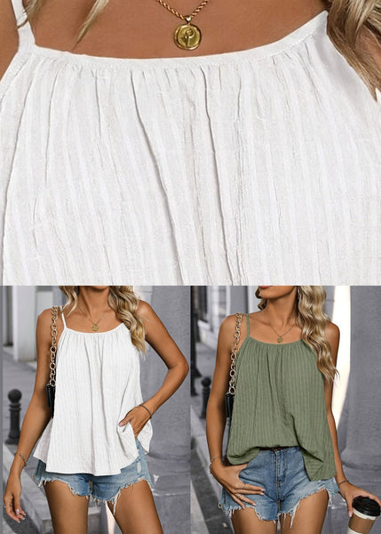 Sleeveless Green Solid Chic Vest Loose FashionChic
