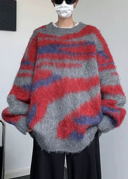 Chic Green Striped Patchwork Knit Mens Sweaters Winter RC028 ABC