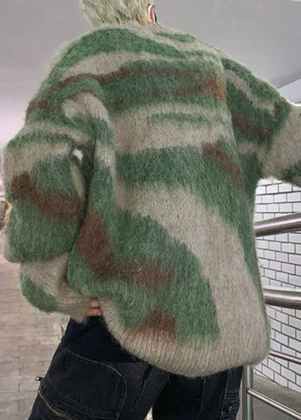 Chic Green Striped Patchwork Knit Mens Sweaters Winter RC028 ABC